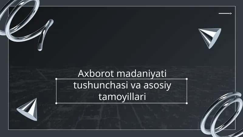 Axborot madaniyati tushunchasi va asosiy tamoyillari 1