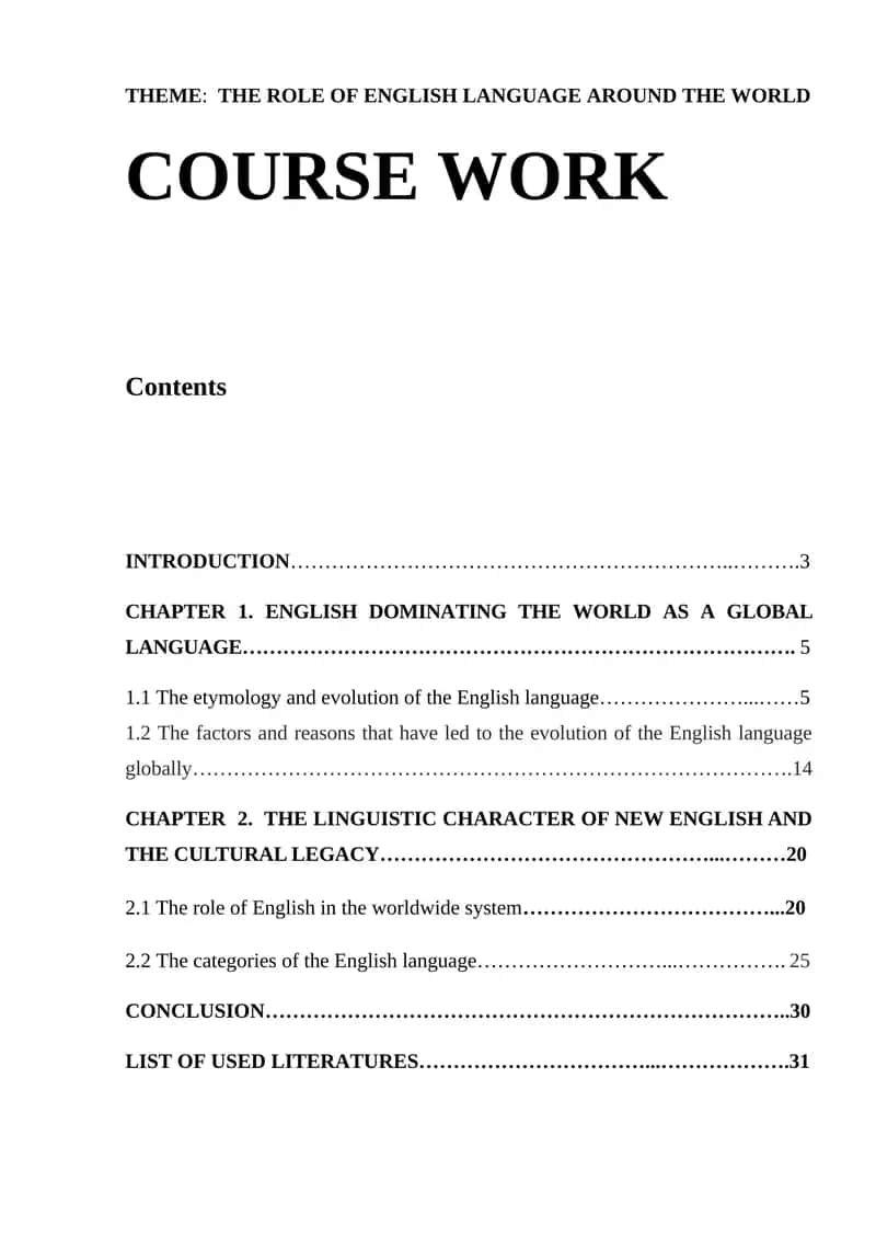 THE ROLE OF ENGLISH LANGUAGE AROUND THE WORLD 1