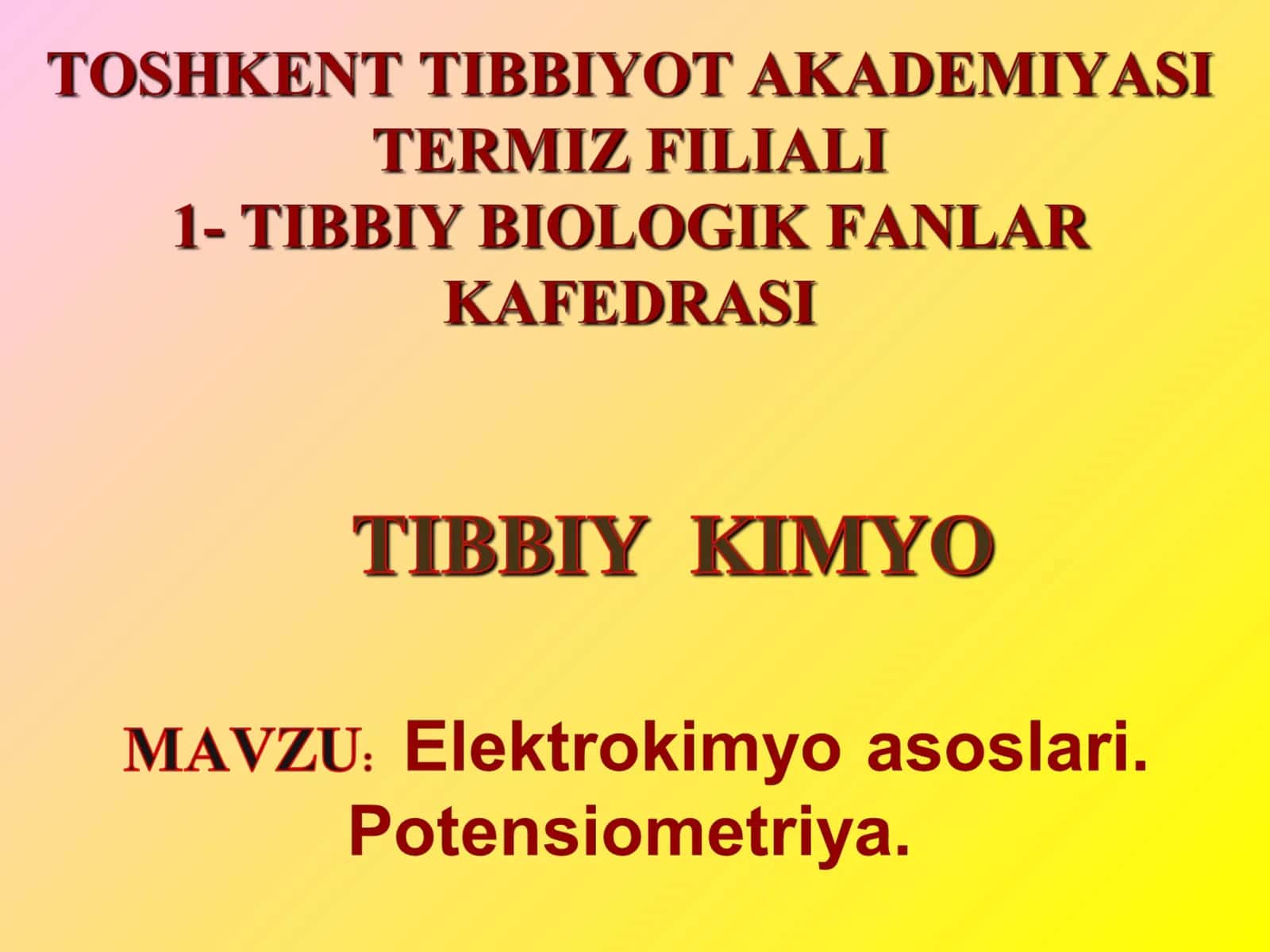 Elektrokimyo asoslari 1