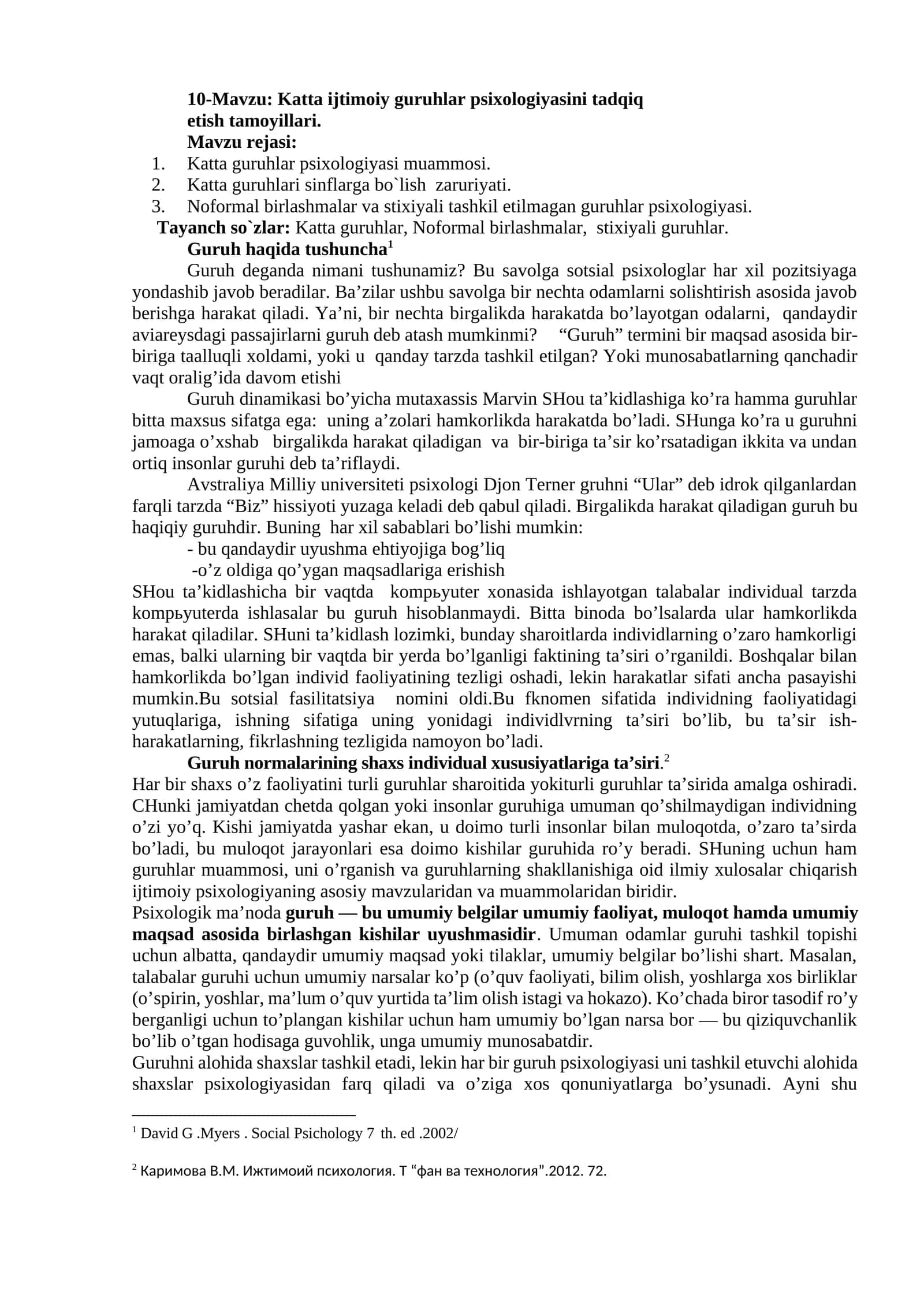 Katta Guruhlar Psixologiyasi 1