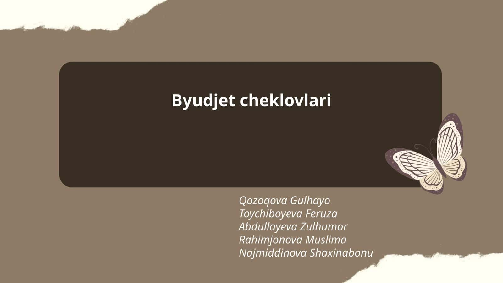 Byudjet cheklovlari nima? 1