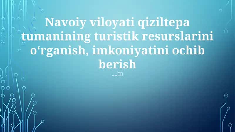 Qiziltepa Turizmi 1