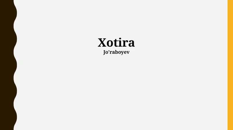 Xotira 1