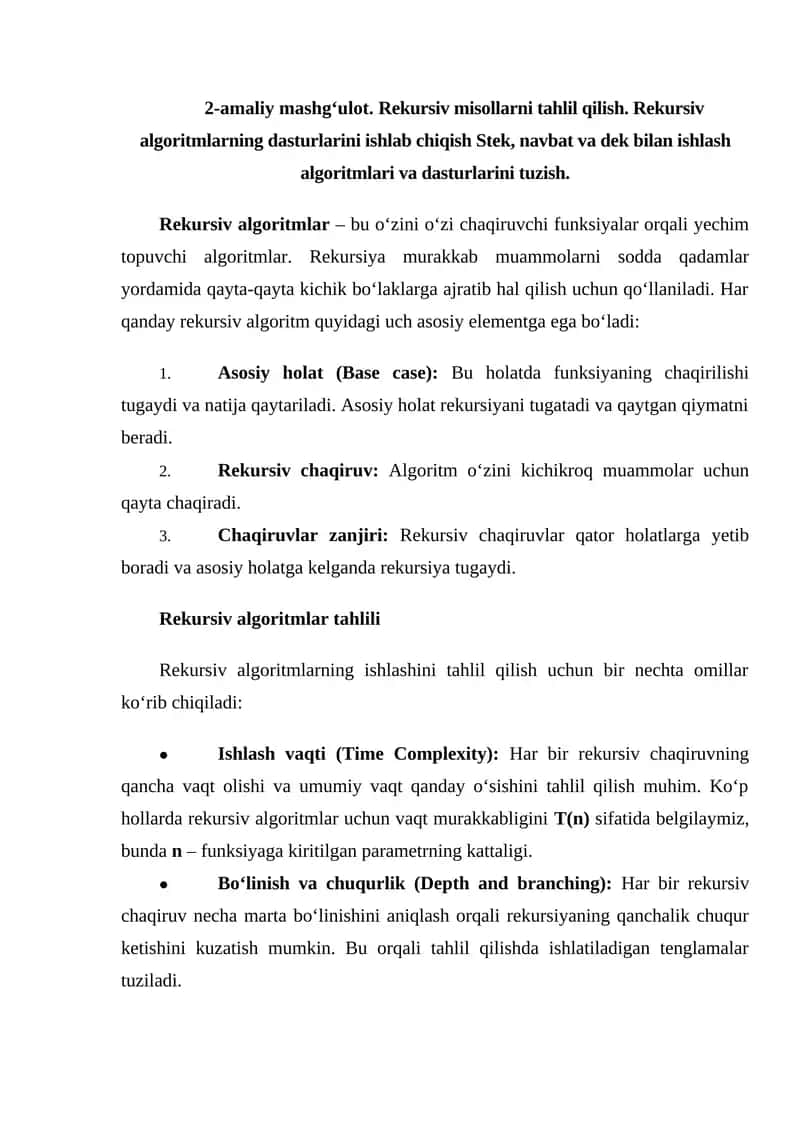 Rekursiv algoritmlar 1