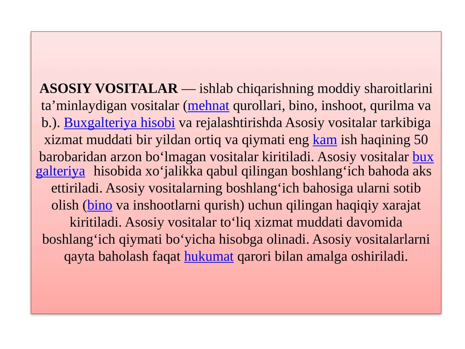 Asosiy Vositalar 1