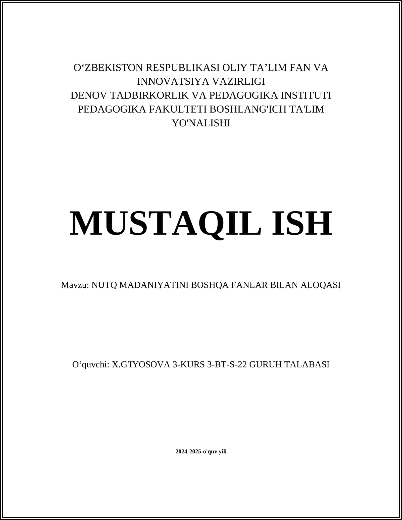 Nutq Madaniyati va Adabiyot 1