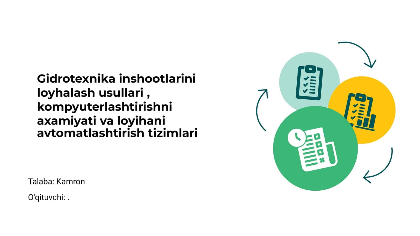 Gidrotexnika inshootlarini loyhalash usullari 1