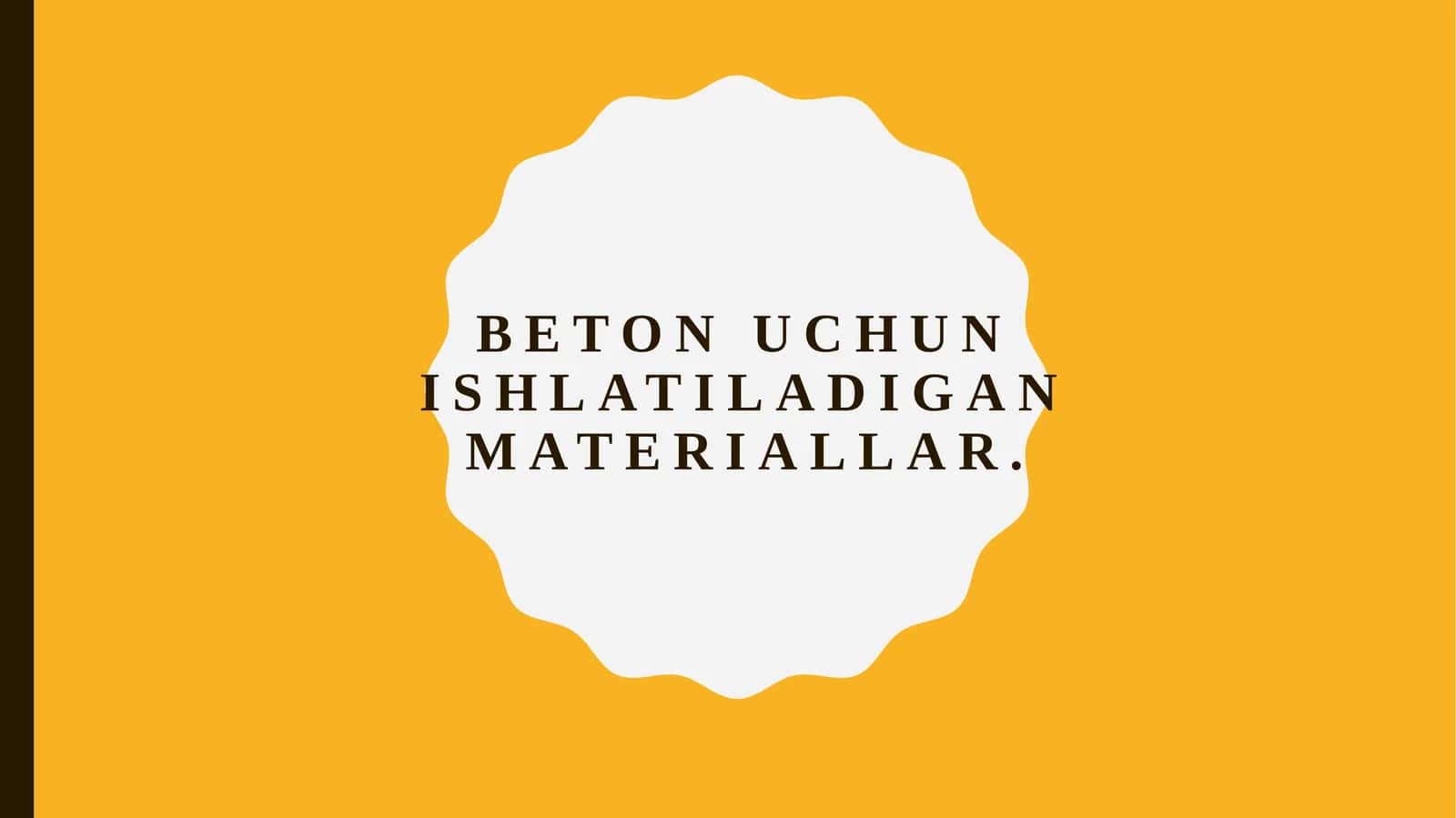 Beton uchun ishlatiladigan materiallar. 1