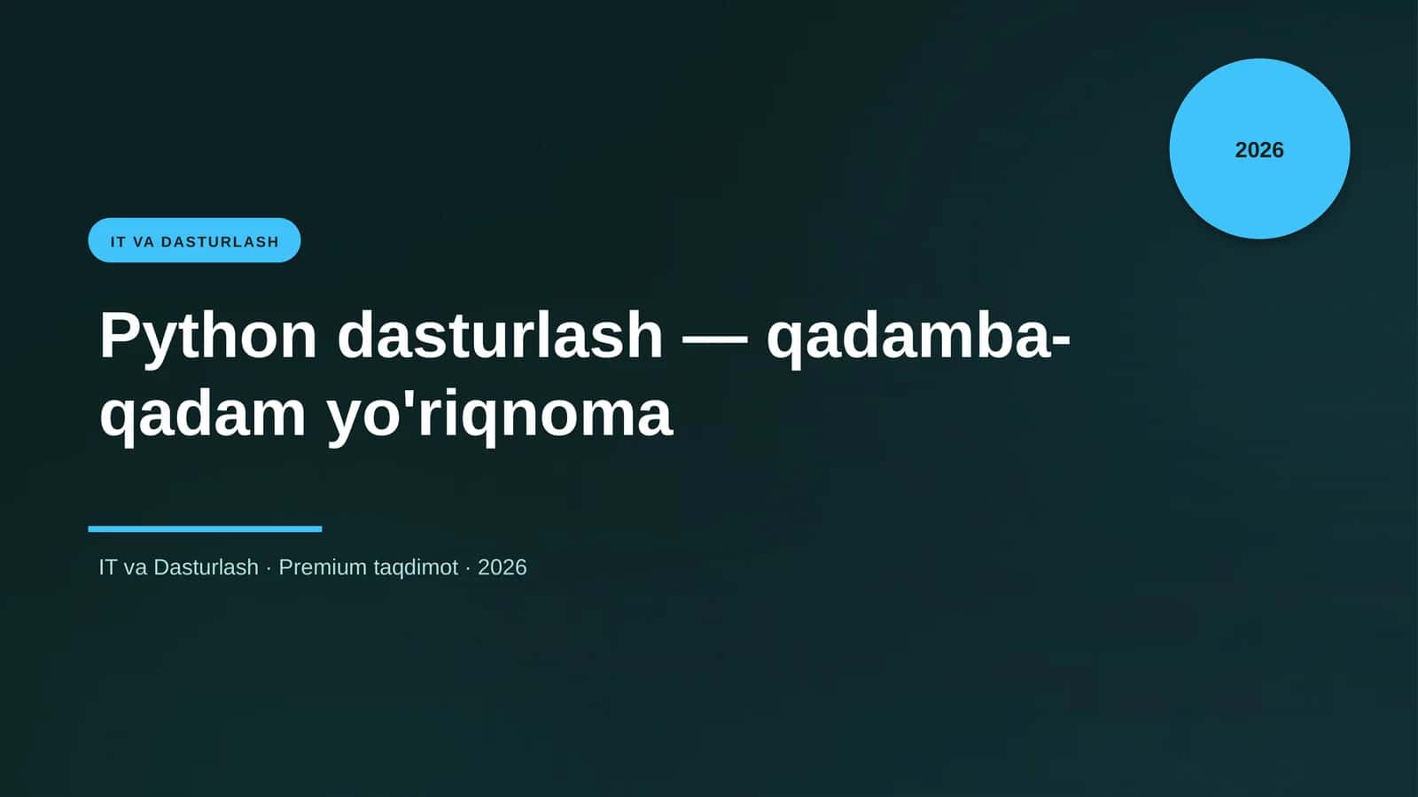Python dasturlash — qadamba-qadam yo'riqnoma 1