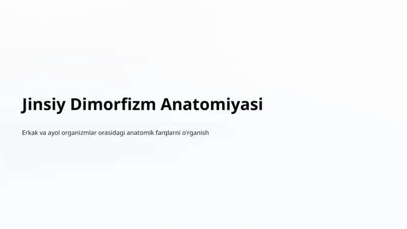 Jinsiy Dimorfizm Anatomiyasi 1