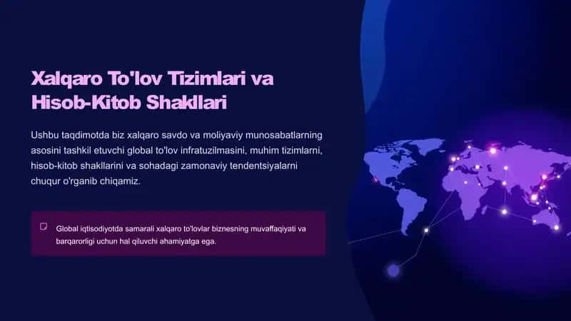 Xalqaro To'lov Tizimlari va Hisob-Kitob Shakllari 1