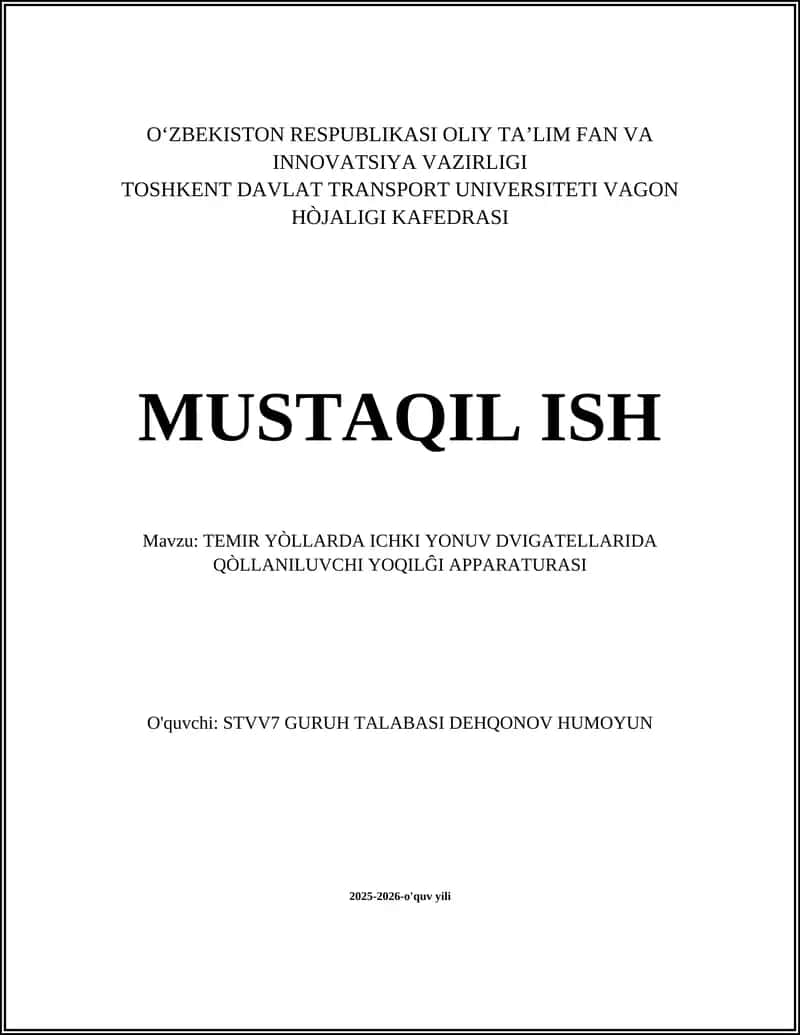 Yoqilg'i apparatlari 1