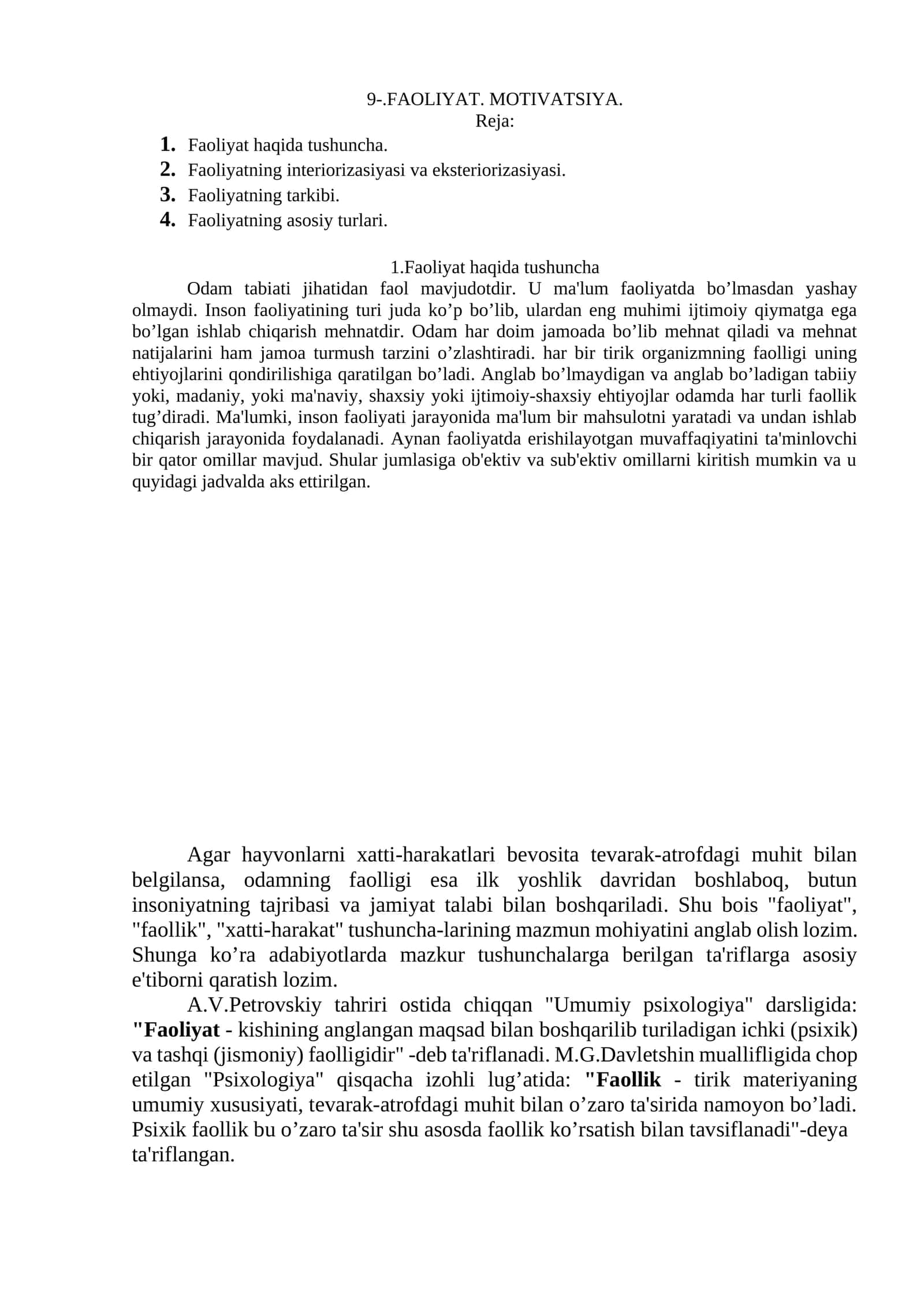 Faoliyat motivatsiya 1