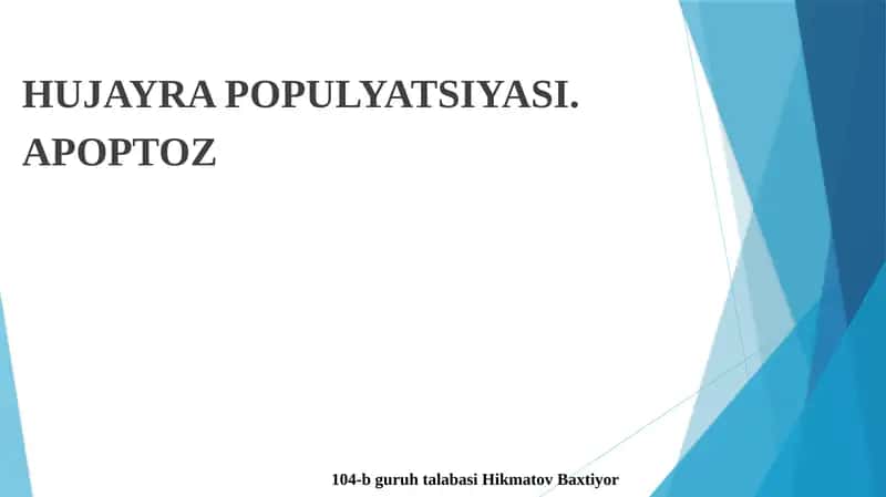 HUJAYRA POPULYATSIYASI 1