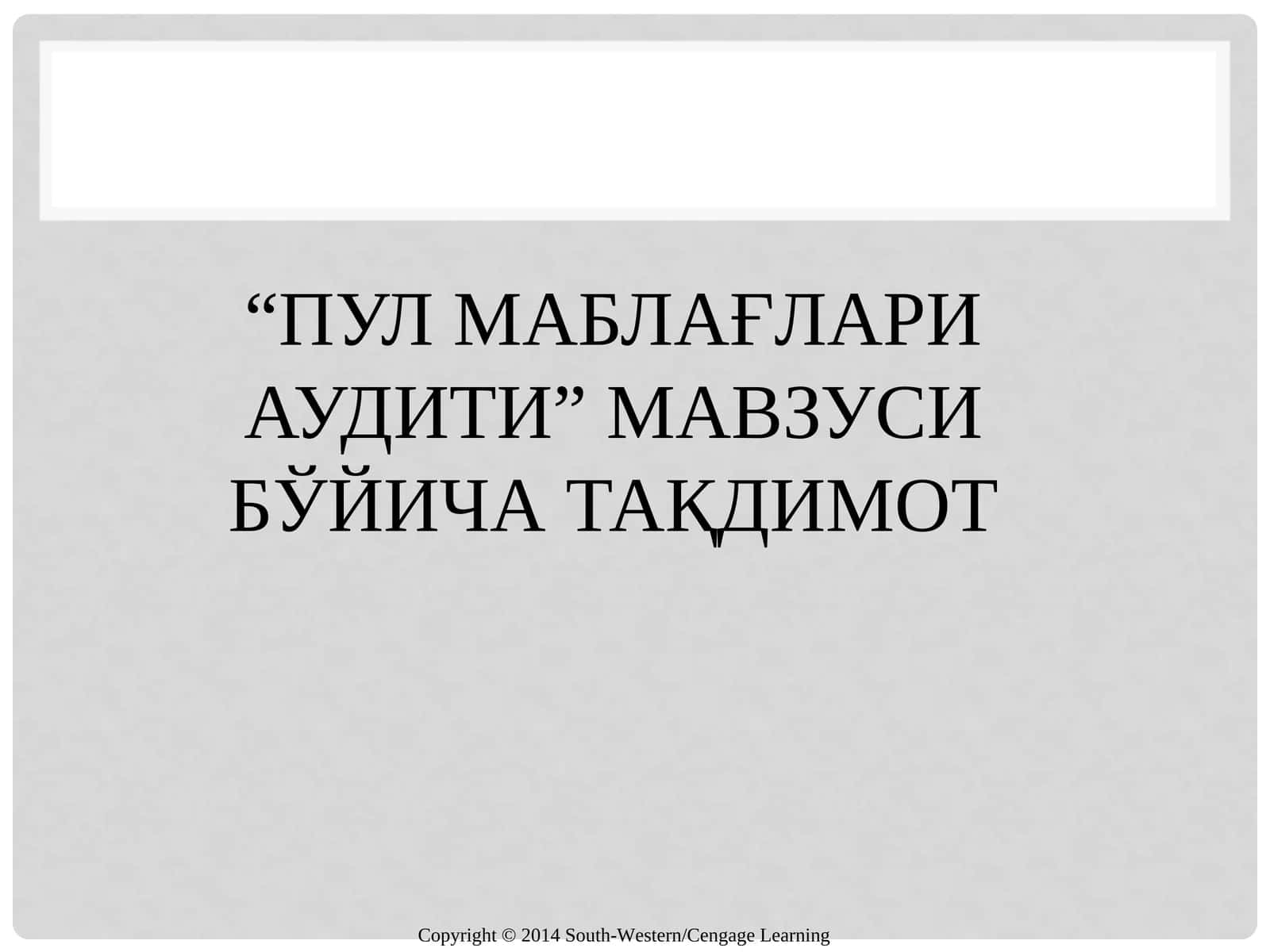 ПУЛ МАБЛАҒЛАРИ АУДИТИ 1