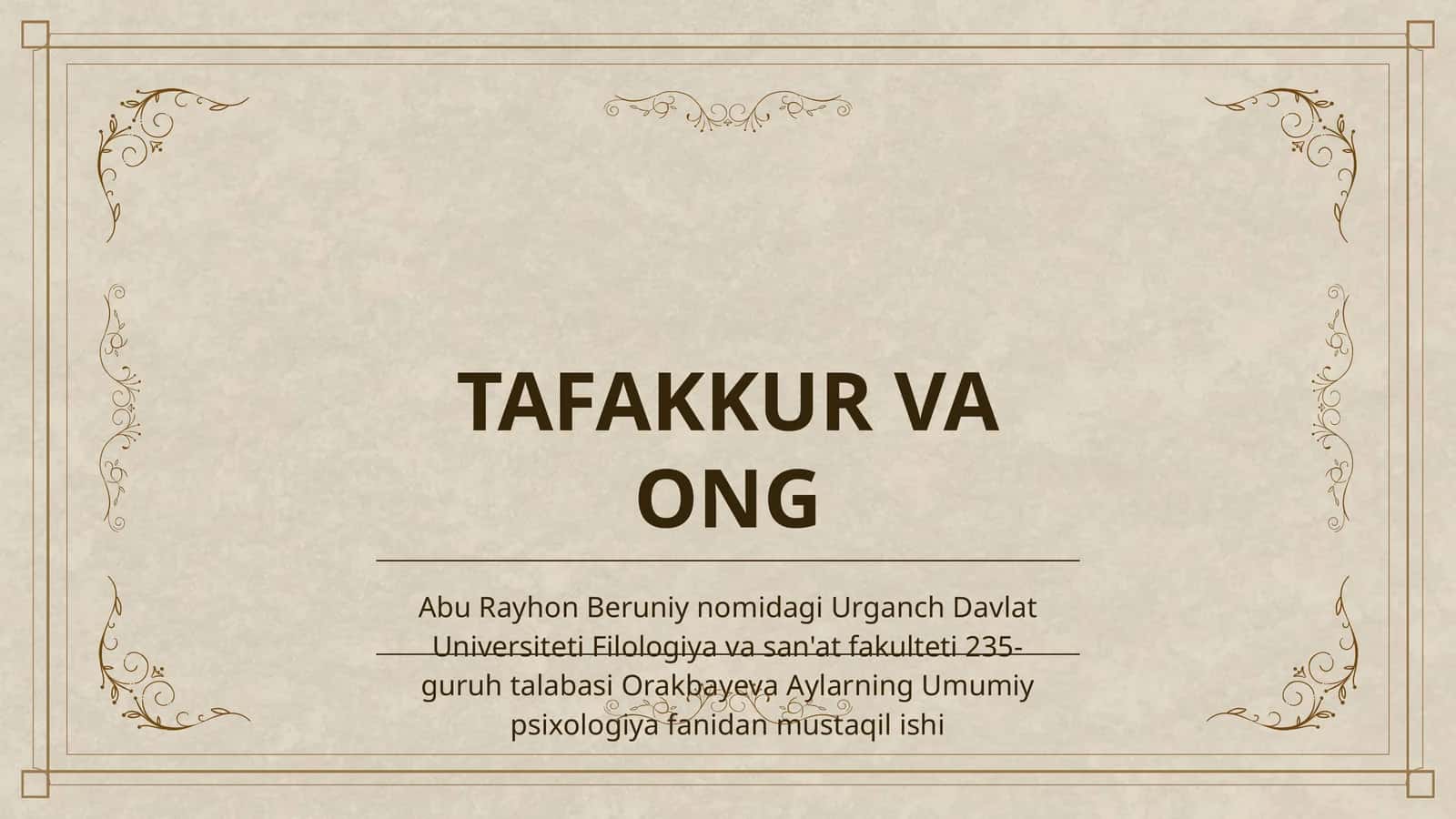 TAFAKKUR VA ONG 1