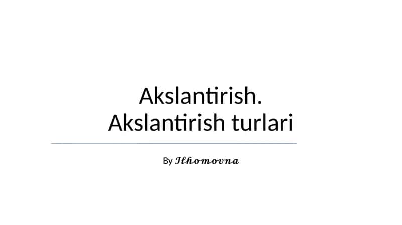 Akslantirish. Akslantirish turlari 1