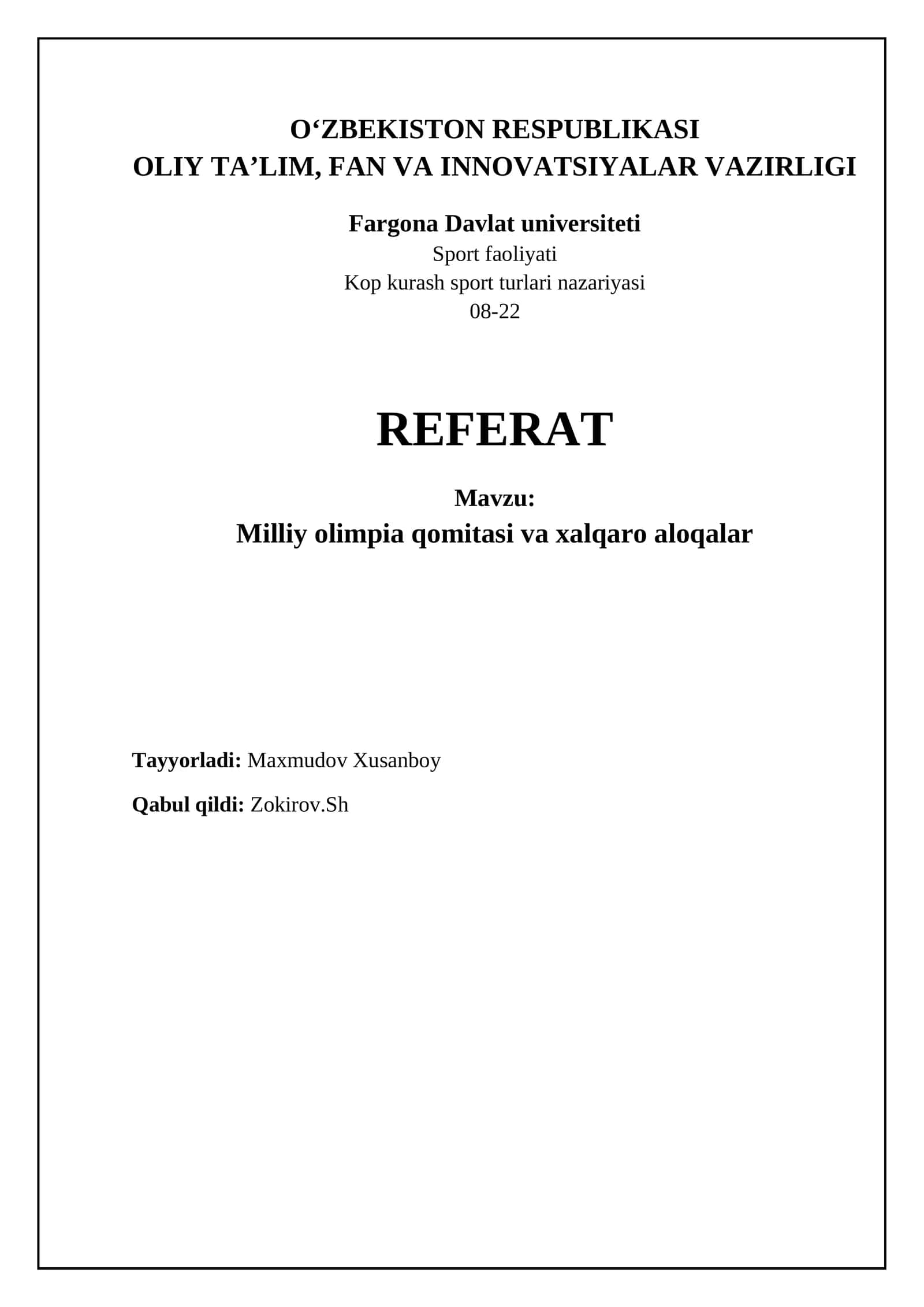 Milliy Olimpiya Qo'mitalari va Xalqaro Hamkorlik 1