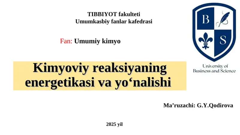 Termokimyo asoslari 1