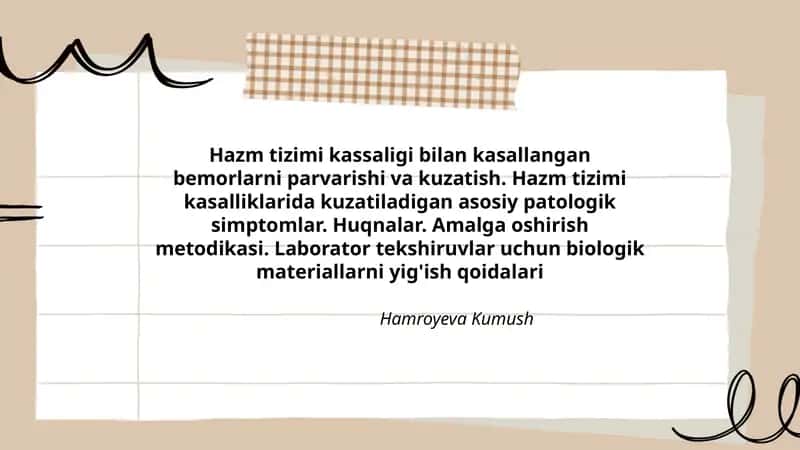Hazm tizimi kassaligi 1