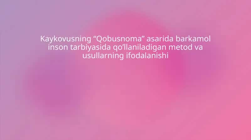 Qobusnoma 1
