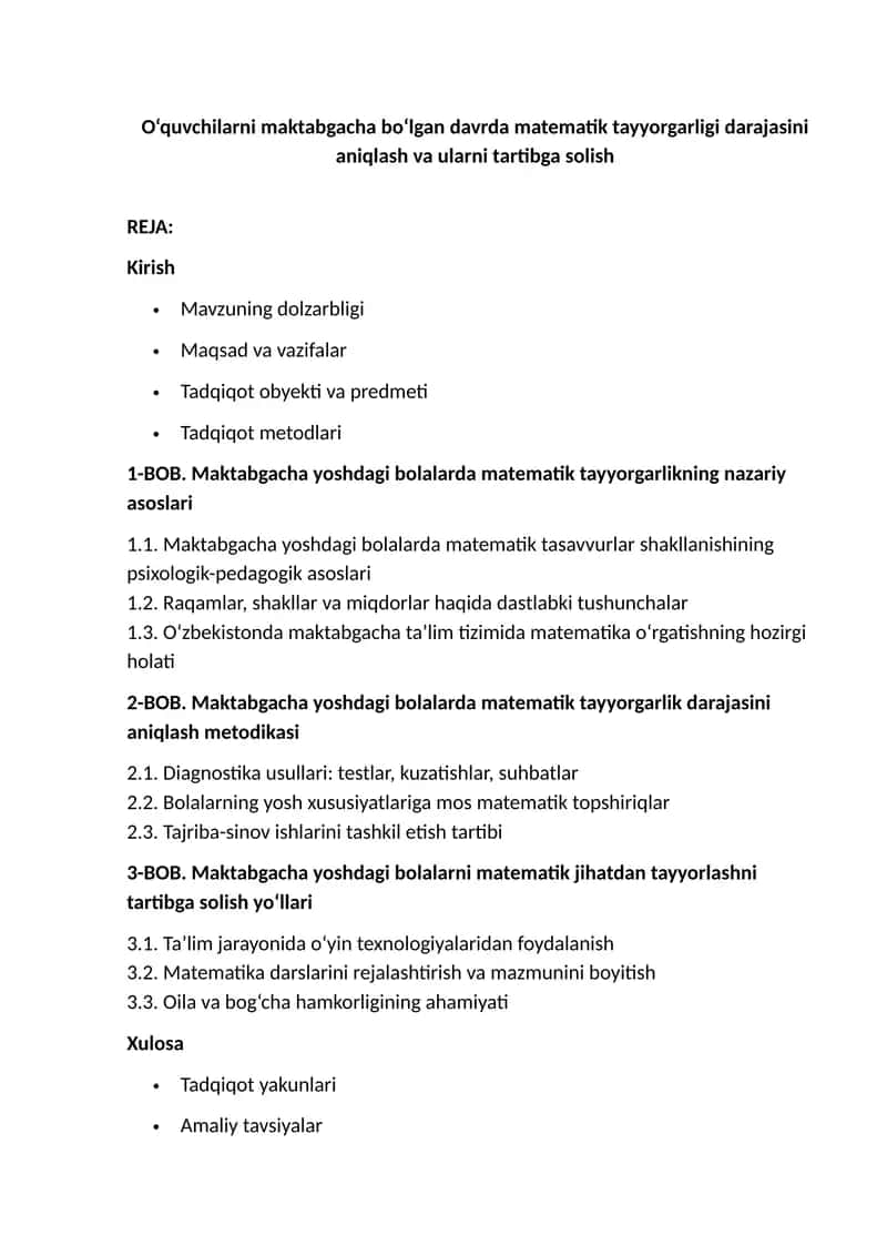 Matematik Tayyorgarlik 1