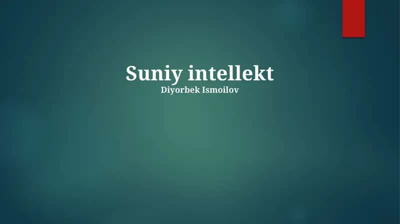 Sun'iy intellekt 1