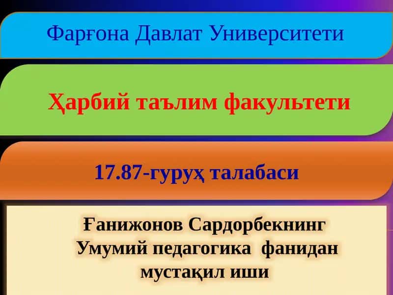 Таълимнинг методлари ва турлари 1