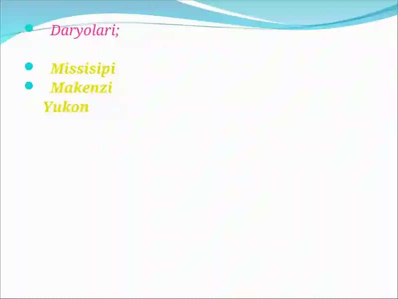 Shimoliy Amerika ichki suvlarining harakterli xususiyatlari