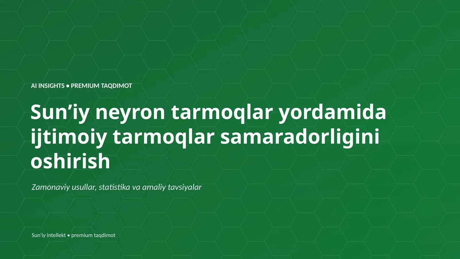 Sun'iy neyron tarmoqlar yordamida ijtimoiy tarmoqlar samaradorligini oshirish 1