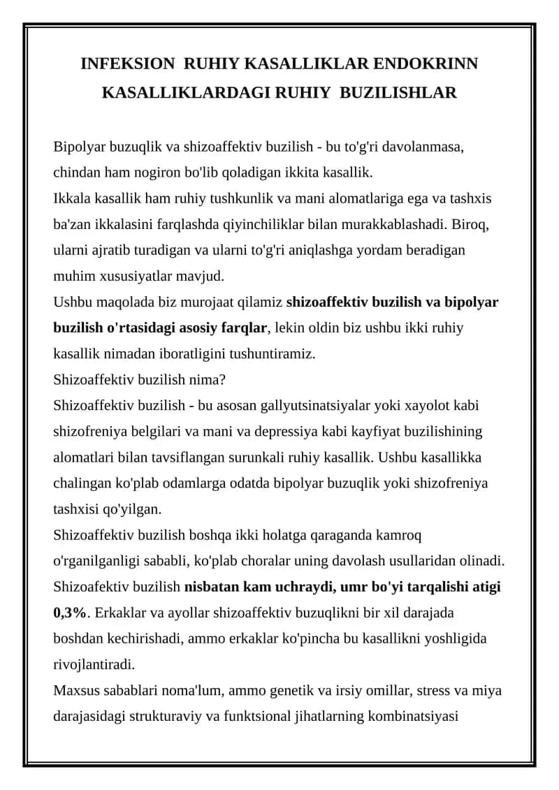 Shizoaffektiv buzilish 1