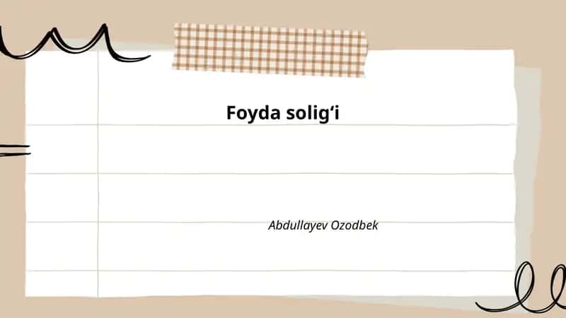 Foyda soligʻi 1