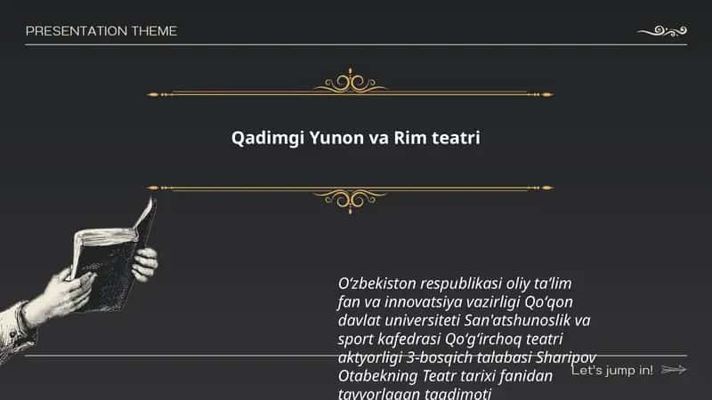 Qadimgi Yunon va Rim teatri 1