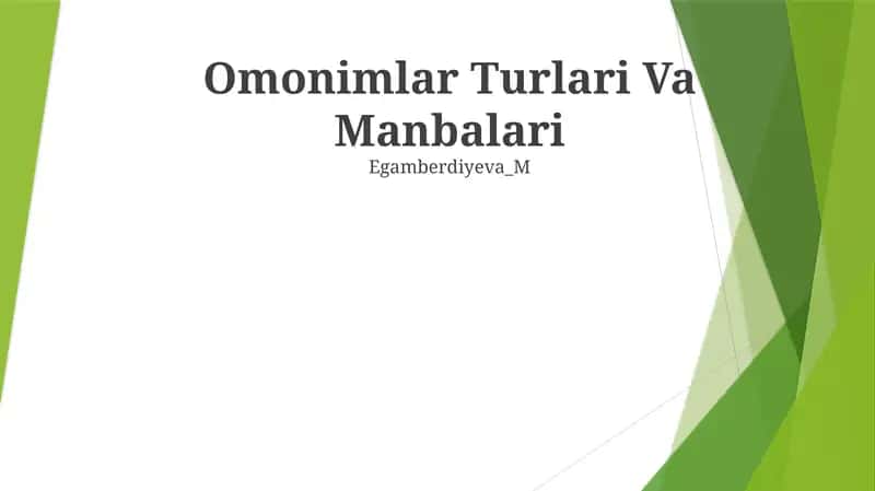 Omonimlar Turlari Va Manbalari 1