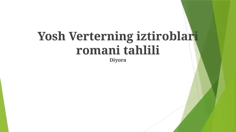Yosh Verterning iztiroblari romani tahlili 1