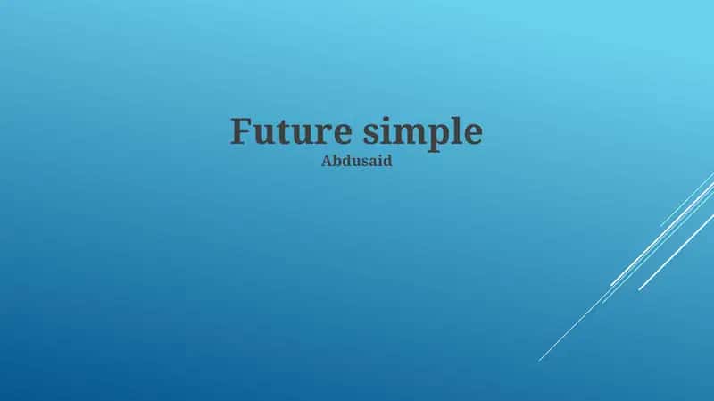 Future Simple 1
