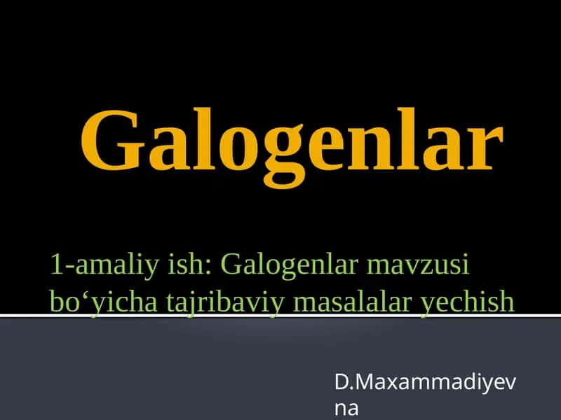 Galogenlar 1