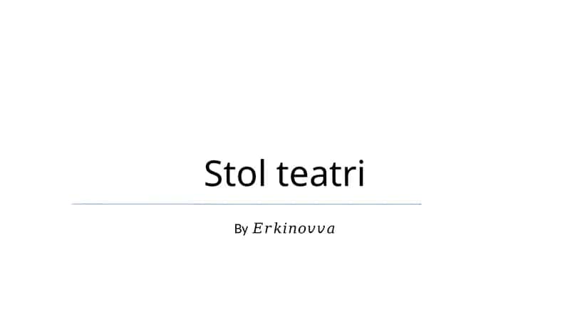 Stol teatri 1