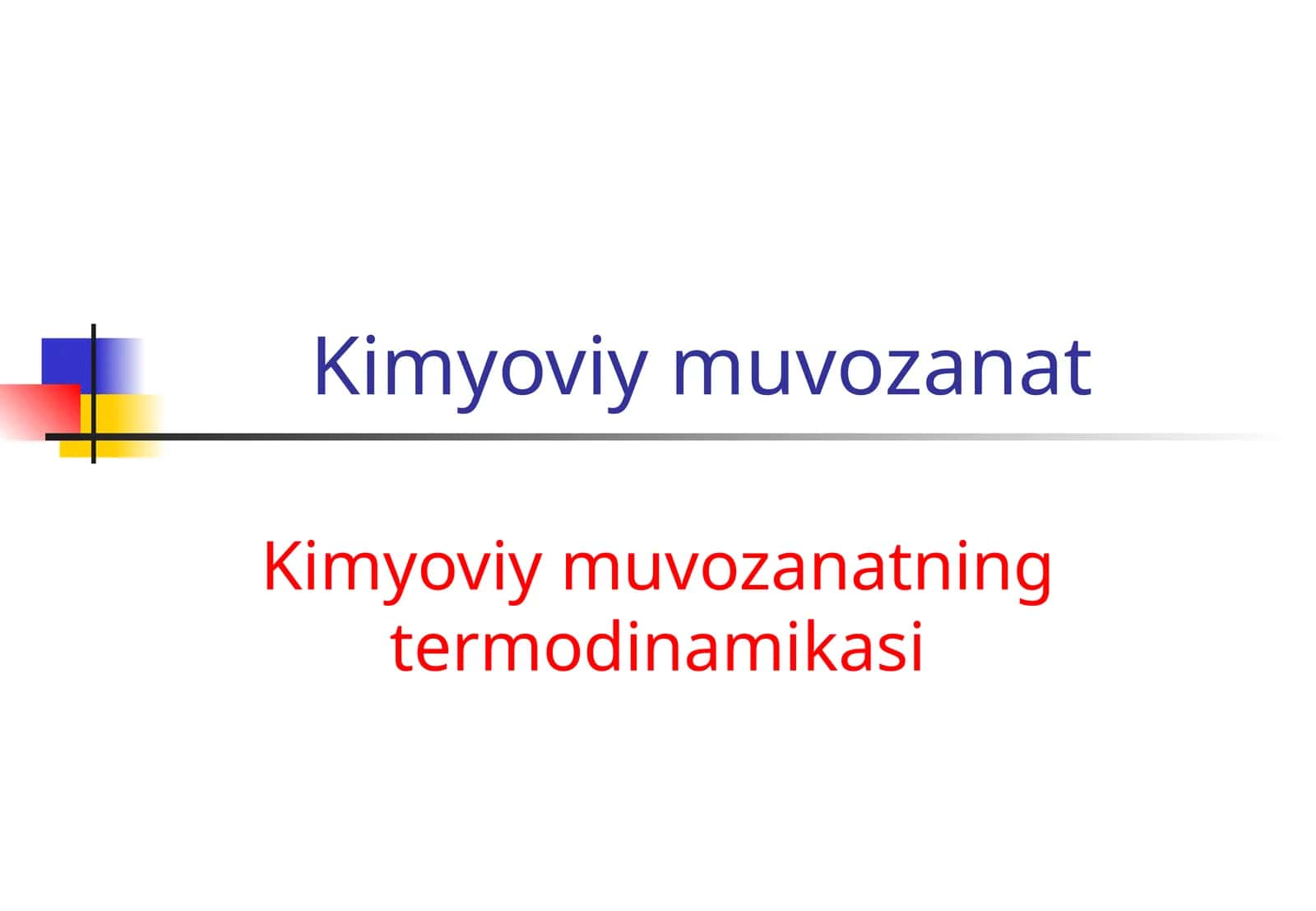 Kimyoviy muvozanat 1