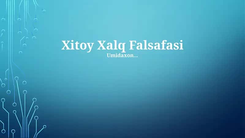 Xitoy Xalq Falsafasi 1