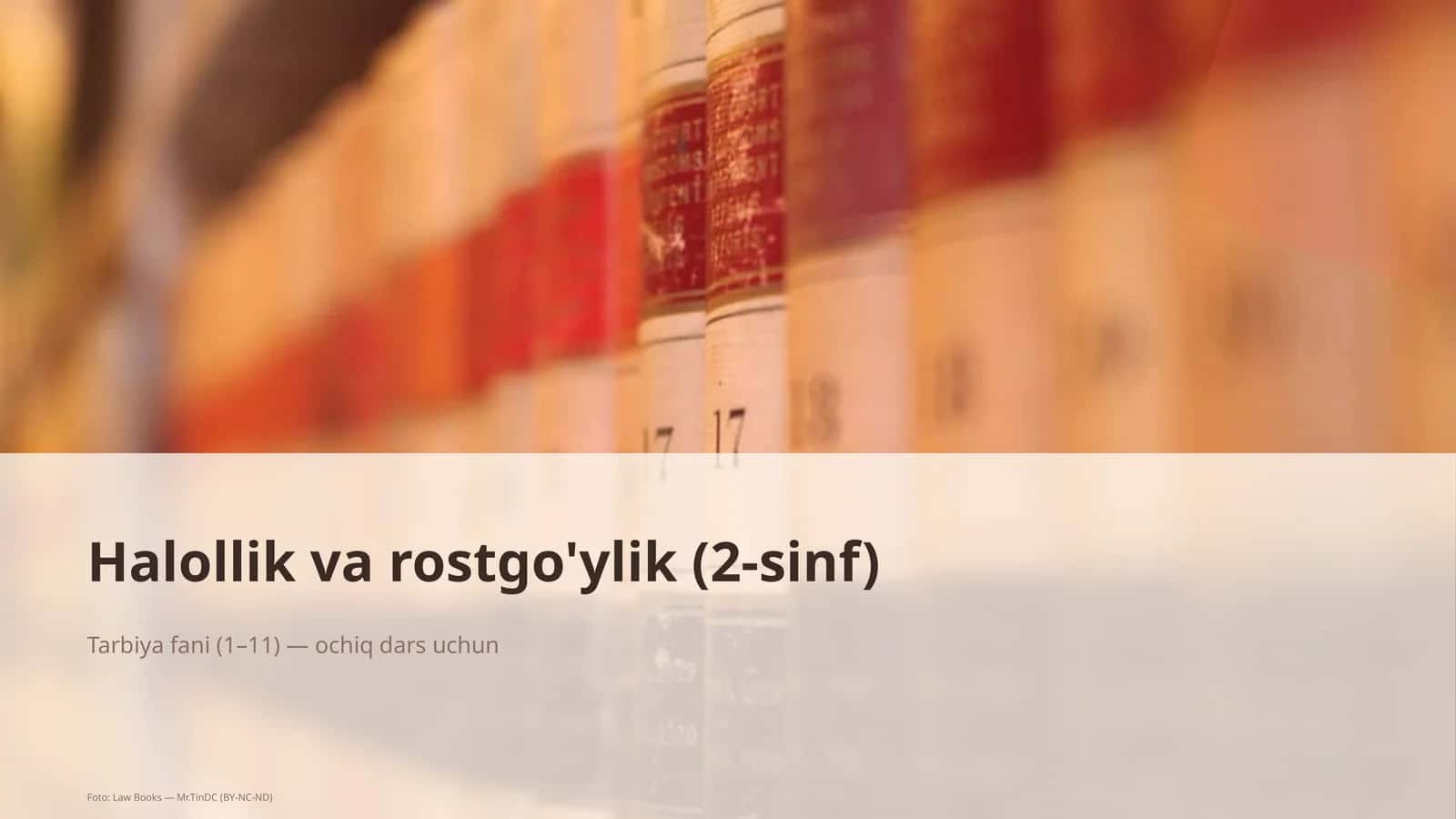 Halollik va rostgo'ylik (2-sinf) 1