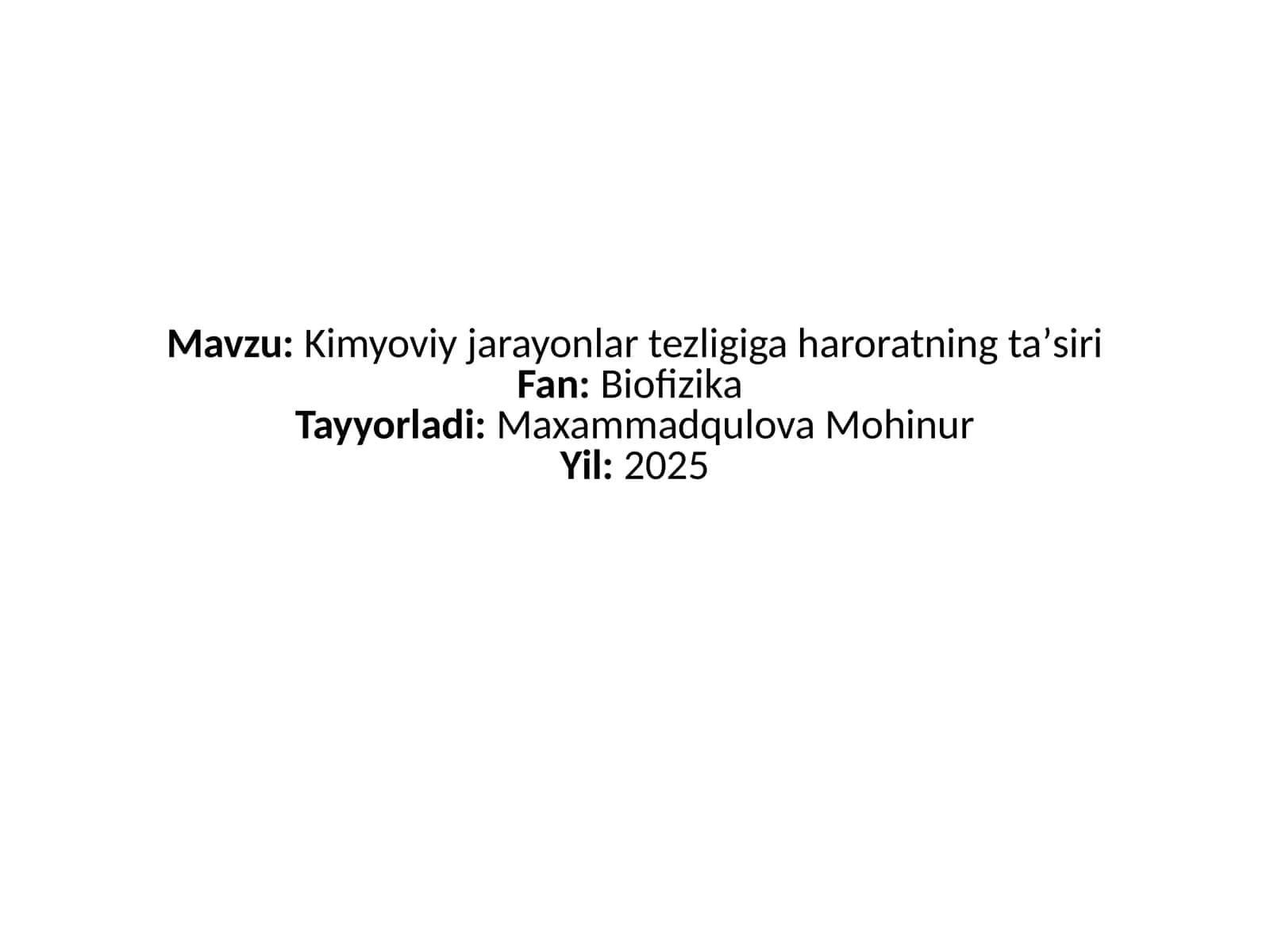 Kimyoviy jarayonlarning tezligi 1