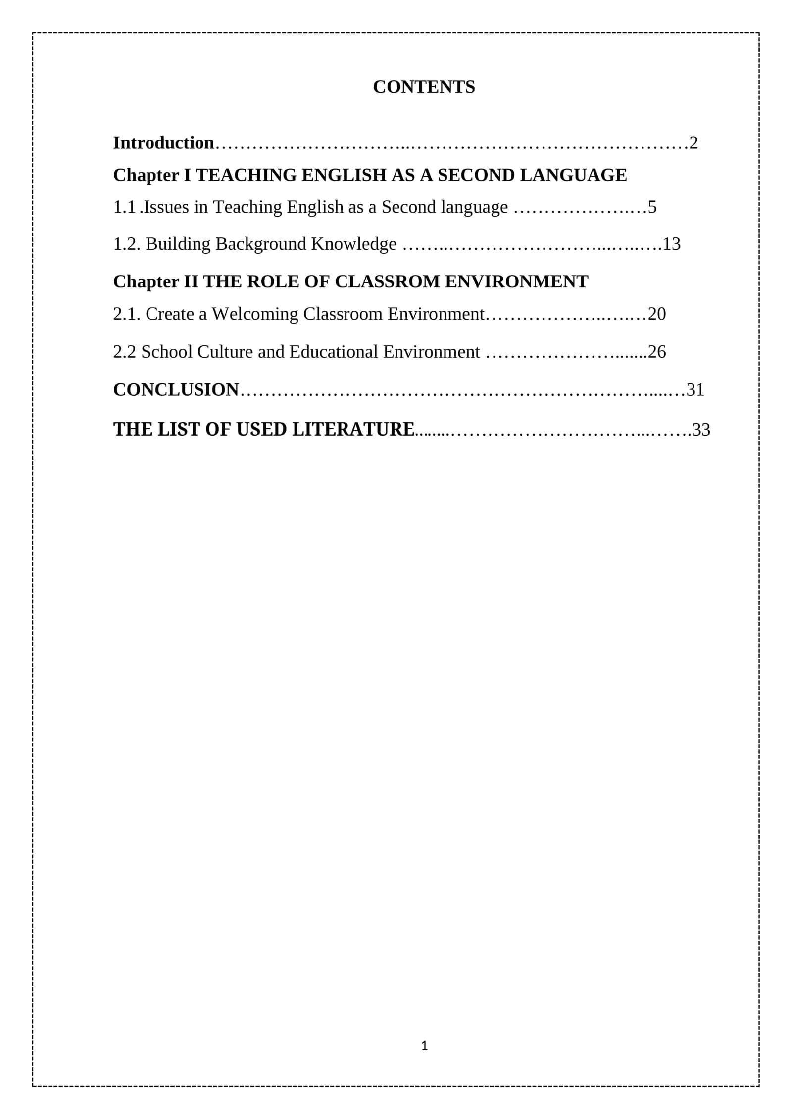 TEACHING ENGLISH AS A SECOND LANGUAGE 1