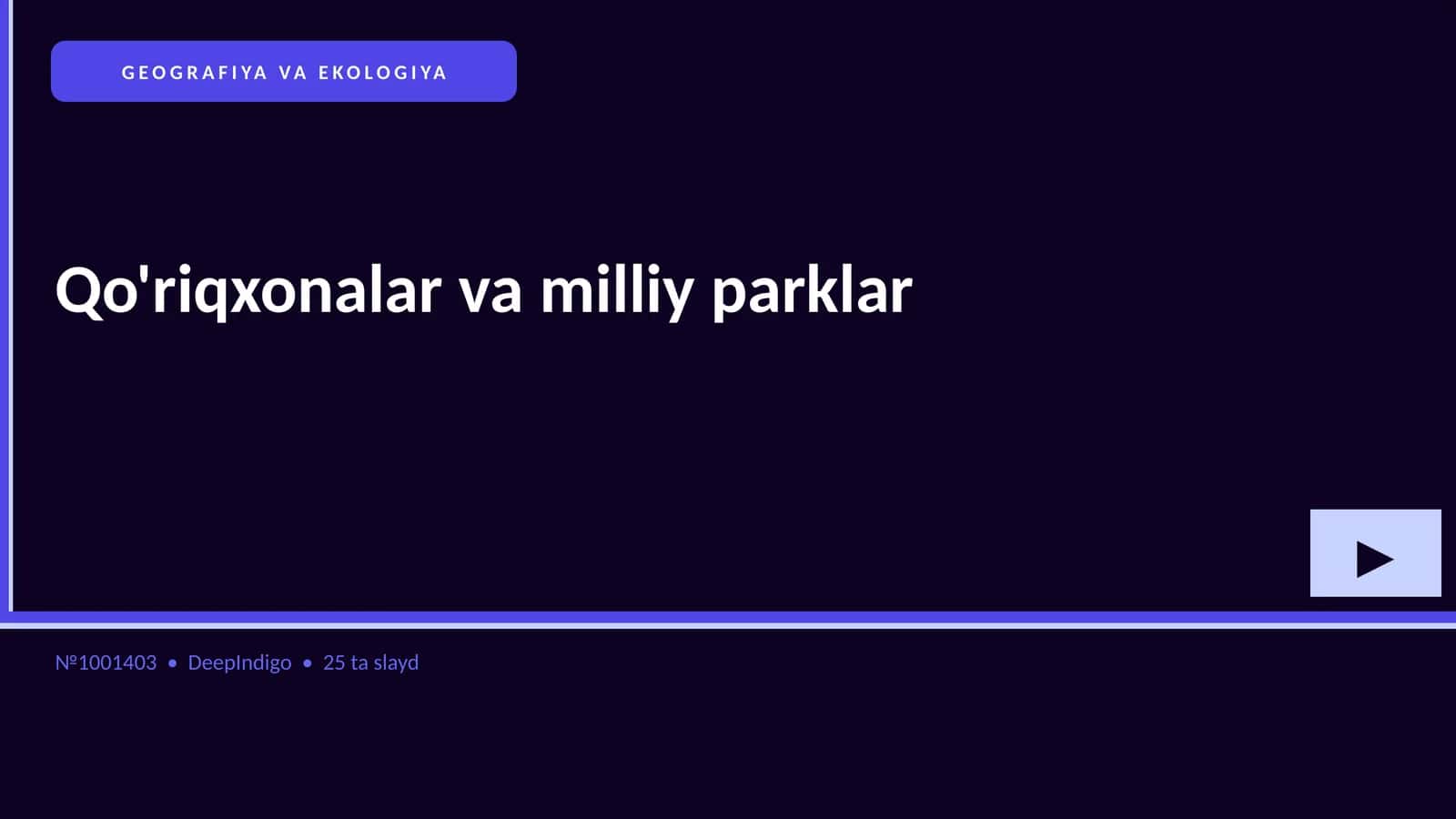 Qo'riqxonalar va milliy parklar 1
