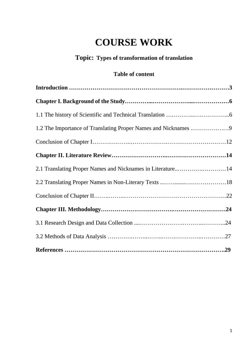 Types of transformation of translation 1