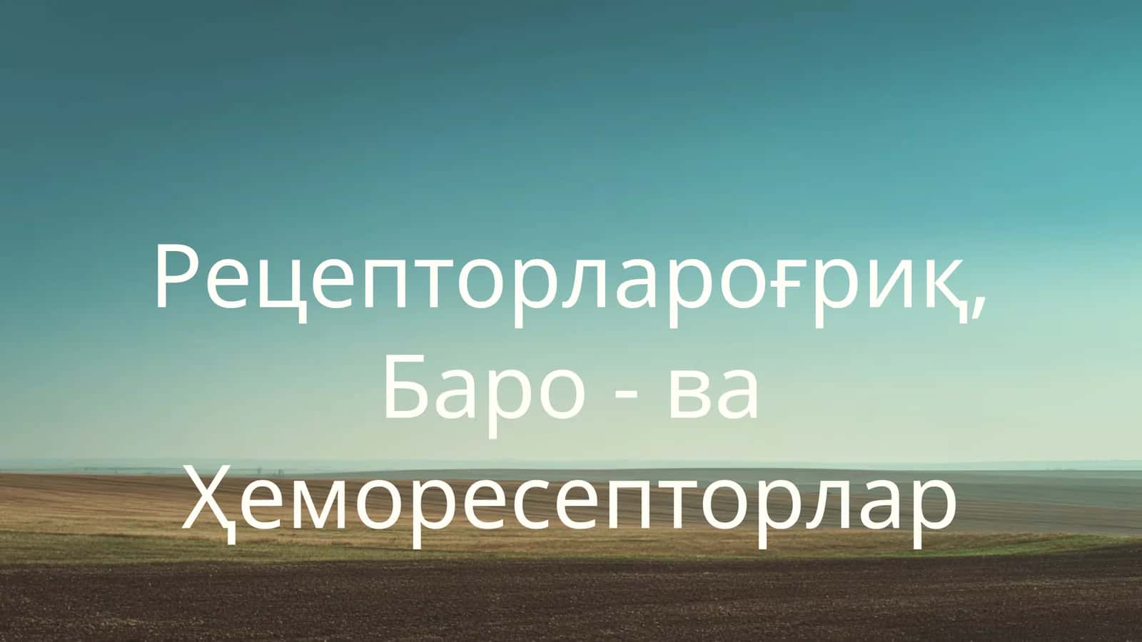 Рецепторлароғриқ, Баро - ва Ҳеморесепторлар 1