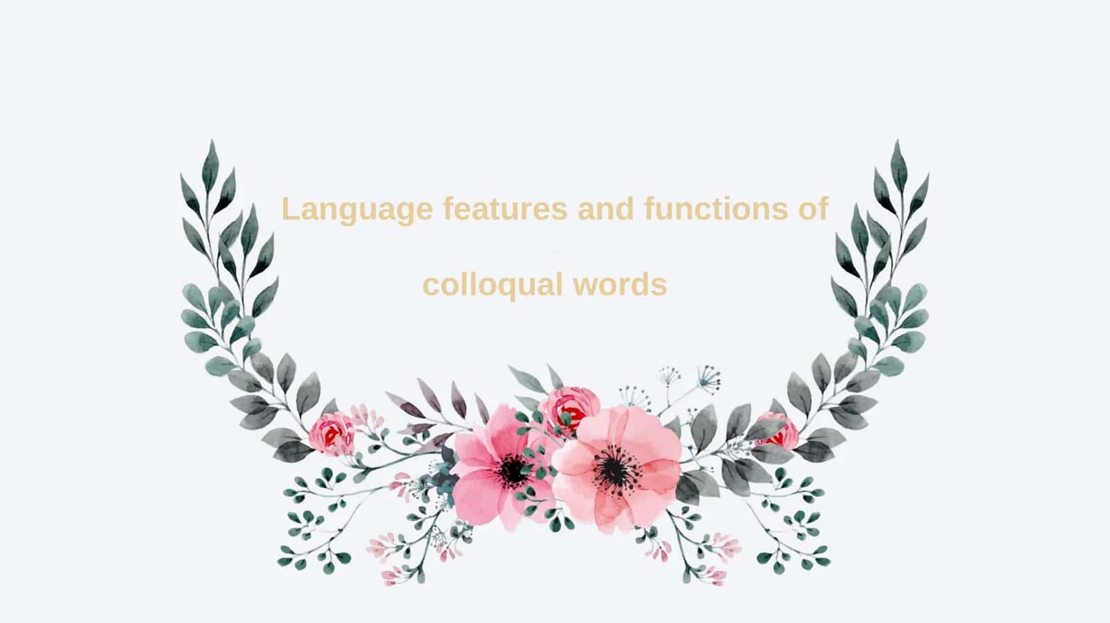 Functions and Features of Colloqual Words 1