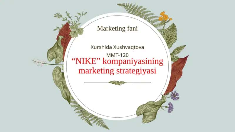 Nike kompaniyasining marketing strategiyasi 1