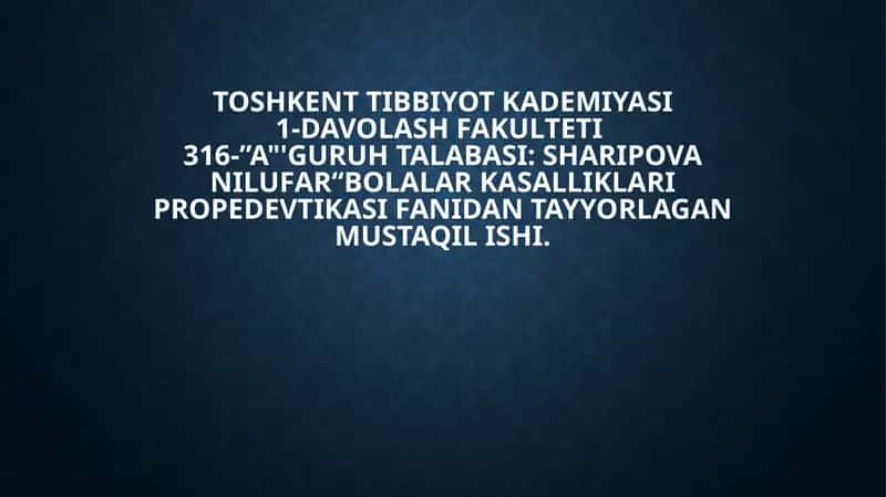 O'pkaning tug'man uqsonlari va rivojanish sabablari 1