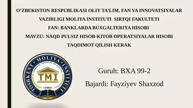 Naqdpulsiz hisob-kitob operatsiyalari 1